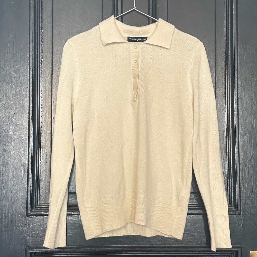 Cream colored 100% cashmere sweater